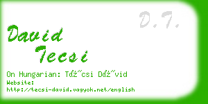 david tecsi business card